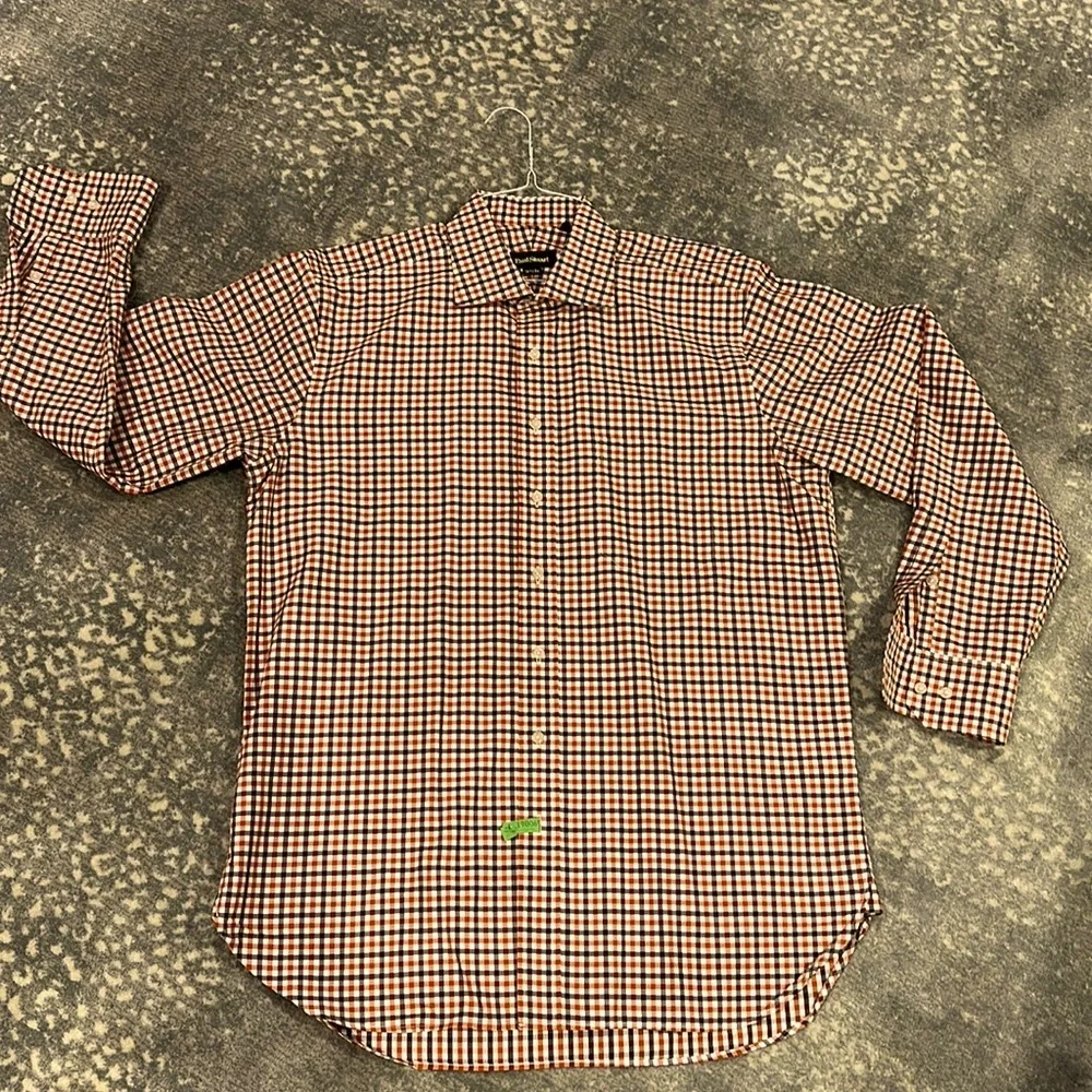 PAUL STUART MENS CHECKED SHIRT 16 1/2 X 34 - Picture 5 of 9